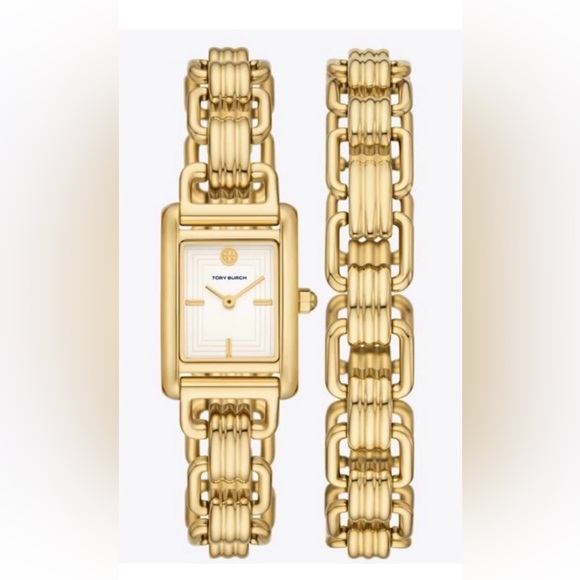 Tory Burch Women’s Eleanor 3-in-1 Gold-Tone Stainless Steel Bracelet Watch 19mm - Picture 2 of 6